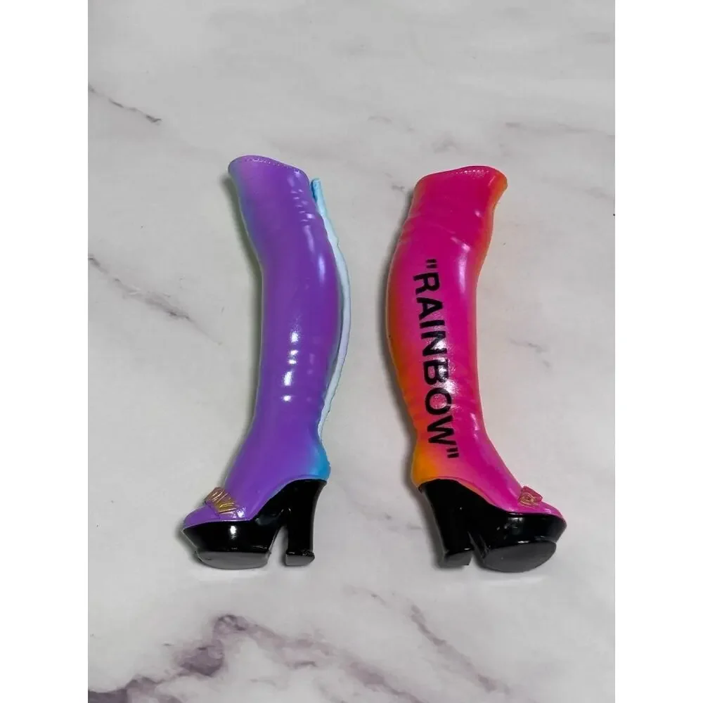 Rainbow High Fashion Avery Styles Studio Multicolored Ombré Knee High Boots